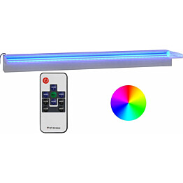 Vesiputous RGB LED-valoilla, ruostumaton teräs.