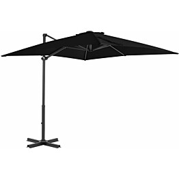 Riippuva aurinkovarjo alumiinipylväällä, musta, 250x250cm