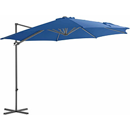 Riippuva aurinkovarjo teräspylväällä, taivaansininen, 300cm
