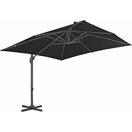 Riippuva aurinkovarjo alumiinipylväällä, musta.