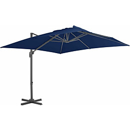 Riippuva aurinkovarjo alumiinipylväällä, azurinsininen.