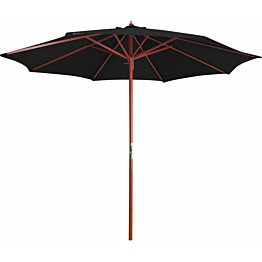 Aurinkovarjo, puurunko, 300x258cm, musta