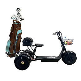 Golfbägin kuljetusteline Kontio Kruiser Trike sähköskootterille