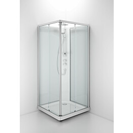 Suihkukaappi Ido Showerama 10-5, 800-1000 mm, nelikulmainen, mattahopea/valkoinen profiili, kirkas lasi