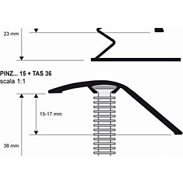 Kiinnitystulppa Progress Profiles listoille TAS, 36mm, 20 kpl, nylon