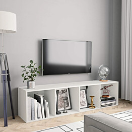 Kirjahylly/TV-taso 143x30x36 cm valkoinen