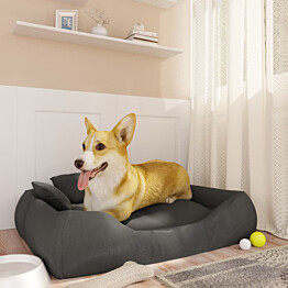 Koiran sänky tyynyillä 75x58x18 cm Oxford-kangas tummanharmaa