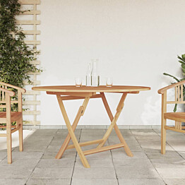 Kokoontaittuva puutarhapöytä Ø 120x75 cm, tiikki