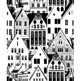 Kuitutapetti Vallila Bergen 5328-1, 0.53x11.2 m, mustavalkoinen