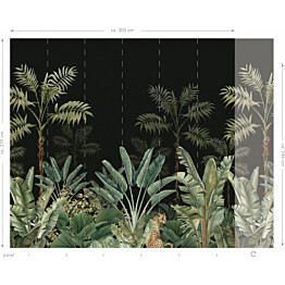 Kuvatapetti Esta Paradise XL Jungle Black Green 3x2,79