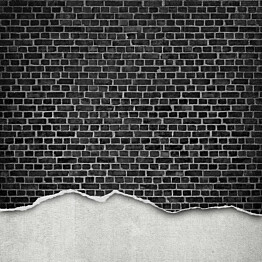 Kuvatapetti Rebel Walls Well-Worn Brick Wall Black, non-woven, mittatilaus