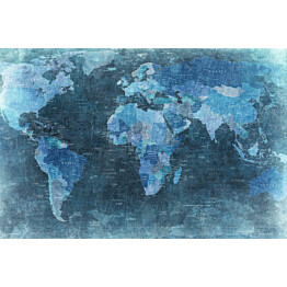 Kuvatapetti Rebel Walls World Map Blue, non-woven, mittatilaus