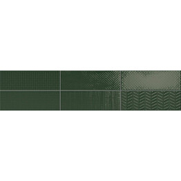 Kuviolaatta Pukkila Soho Racing Green kiiltävä struktuuri 297x97mm