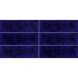 Kuviolaatta Pukkila Soho Cobalt Blue kiiltävä struktuuri 297x97mm