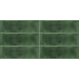 Kuviolaatta Pukkila Soho Green kiiltävä struktuuri 297x97mm