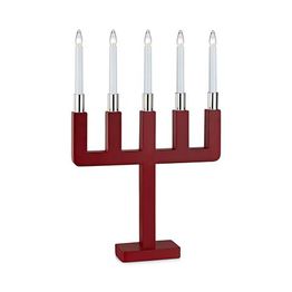 Kynttelikkö Markslöjd Sundstorp, 5-osainen, puu, punainen