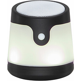 Ladattava LED-valaisin / Bluetooth-kaiutin Star Trading Voice, Ø100x110mm, valkoinen/musta