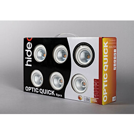 LED-alasvalosarja Hide-a-lite Optic Quick ISO 6-pack Tune valkoinen