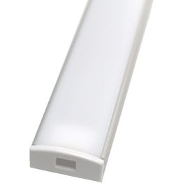 LED-asennuslista FTLight, alumiini, matala, maitolasi, 2,0m