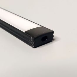 LED-asennuslista FTLight 2m läpikuultava maitolasi musta