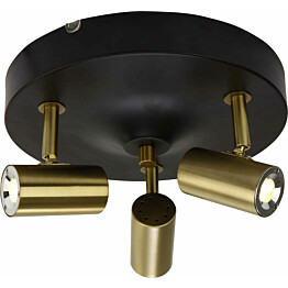 LED-kattospotti Aneta Lighting Gusto 3-osainen pyöreä himmennettävä musta