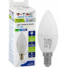LED-kynttilälamppu V-TAC 55 W E14 3000 K