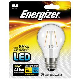 LED-lamppu Energizer Filament E27 4,3 W kirkas