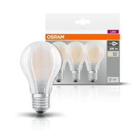 LED-lamppu Osram BASE CLASSIC A L FR 60, 7 W/827, E27, 3 kpl/pak