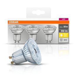 LED-lamppu Osram BASE PAR16 50, 3,6 W/827, GU10, 36° valokeila, 3 kpl/pak