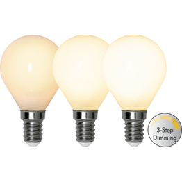 LED-lamppu Star Trading Illumination LED 3-step click 375-81, Ø45x77mm, E14, opaali, 4W, 2700K, 38/190/380lm