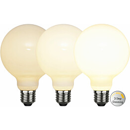 LED-lamppu Star Trading Illumination LED 3-step click 375-86, Ø95x138mm, E27, opaali, 7.5W, 2700K, 80/400/800lm