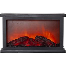 LED-lyhty Star Trading Fireplace, 180x330x110mm, musta