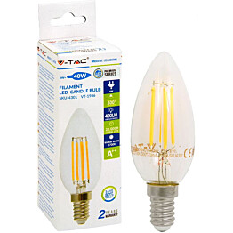 LED-polttimo V-TAC Candle 4W E14 2700 K, 400 lm, filamentti