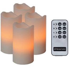 LED-pöytäkynttilä Star Trading Advent 10 cm luonnonvalkoinen 4 kpl + kaukosäädin