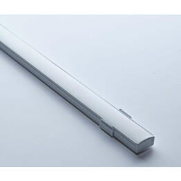 LED-asennuslista FTLight Regular läpikuultava kansi 2000x17x8mm valkoinen