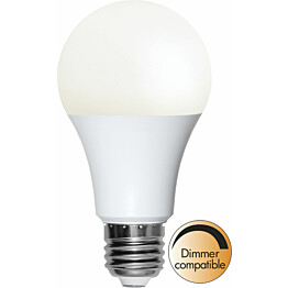 LED-lamppu Star Trading Opaque Basic 358-82-4, Ø60x115mm, E27, opaali, 13.8W, 2700K, 1521lm