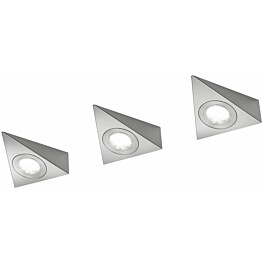 LED-välitilan kattovalaisin Trio Ecco, 3-osainen, harjattu teräs