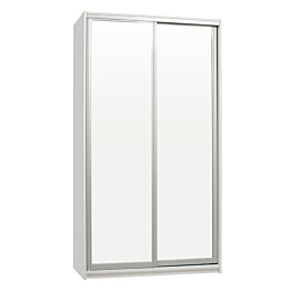 Liukuovikaappi Ida 120x60x220 cm valkoinen ovet 2 x peili