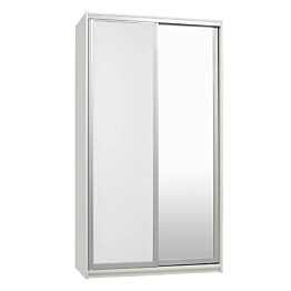 Liukuovikaappi Ida 120x60x220 cm valkoinen ovet peili + valkoinen