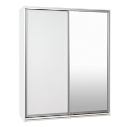 Liukuovikaappi Ida 180x60x220 cm valkoinen ovet peili + valkoinen
