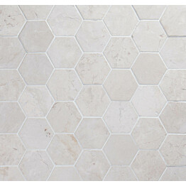 Marmorilaatta Qualitystone Hexagon White 100 x 100 mm