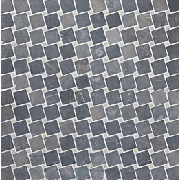 Marmorimosaiikki Qualitystone Diagonal Gray-White verkolla 50x50_10x10 mm