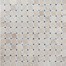 Marmorimosaiikki Qualitystone Diagonal White-Gray verkolla 50x50_10x10 mm