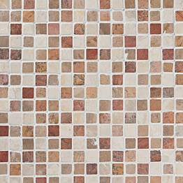 Marmorimosaiikki Qualitystone Square Terra-Mustard-White verkolla 20 x 20 mm