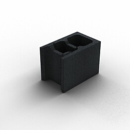 Muurikivi HB-Betoni, 280x390x250mm, sileä, pääty, Carbon Black