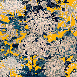 Paneelitapetti Mindthegap Chrysanthemums 1,56x3 m keltainen