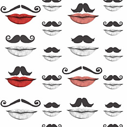 Paneelitapetti Mindthegap Moustache and lips 1,56x3 m