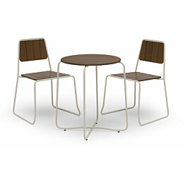 Parvekesetti Sheffield, Ø67cm pöytä, 2 tuolia, ruskea