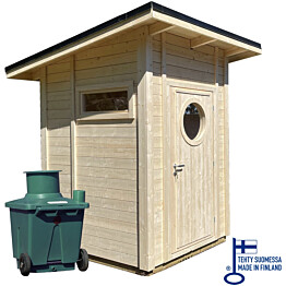 Puucee-paketti Pikkuvihreä 2.25 m², Green Toilet -kompostikäymälällä