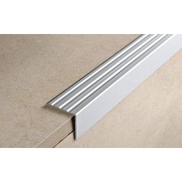 Porraskulmalista Progress Profiles Prowalk, 2,7m, 25mm, 20mm, liimakiinnitettävä, anodisoitu hopea